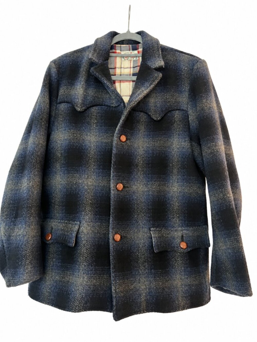Mister Freedom x Sugar Cane Pioneer Wool Plaid Jacket Size 38 M